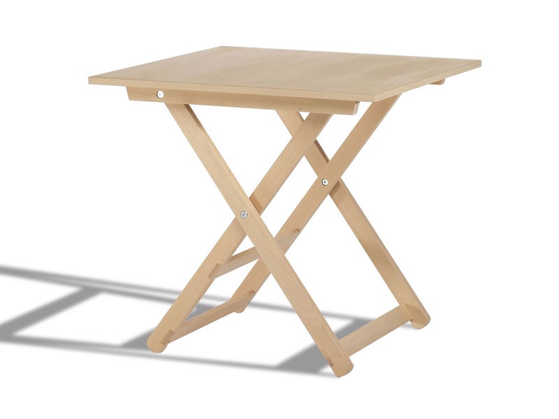 Anni 60, Table pliante, en bois, avec plateau rond, pour l'extérieur