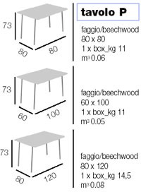 Tavolo P rectangular, Table rangeable, disponible en différentes finitions en bois