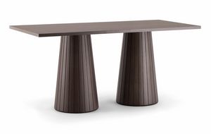 CORDOBA TABLE 082 D H75, Table rectangulaire avec double base conique