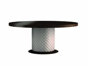 Baltimora table, Table ronde avec base en cuir