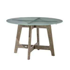 Bhumi 04K8, Table d'ext�rieur en teck, avec plateau rond en verre