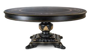Table 25-1050, Table ronde �l�gante de style classique, avec incrustation d�corative