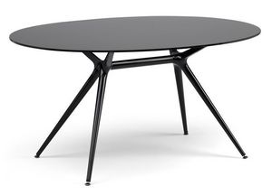 Metropolis 112x150cm, Table moderne en mtal, plateau en verre, diffrentes couleurs
