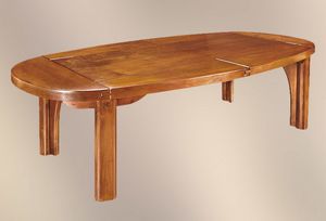 191, Table en bois massif avec plateau ovale