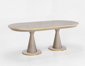 Art. 6003 Frida, Table avec plateau ovale en eucalyptus