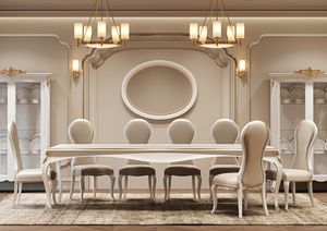 Incanto Art. C34302, Table en bois laqu�, avec d�tails finition dor�e