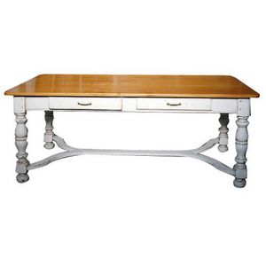 Isabeau BR.0106.A, Table en bois avec deux tiroirs