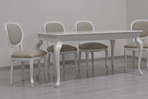 Sciabola, Table  manger en bois blanc