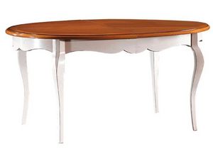 TA21, Table extensible ovale avec pieds en htre et dessus en stratifi