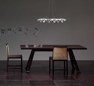 Tremezzo PR.0009, Table contemporaine en chêne avec pieds convergents