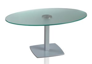 TOTEM 423 C, Table ovale avec base en m�tal et verre