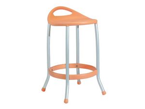 Max cod. 17, Polypropylne moderne et aluminium tabouret