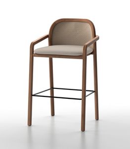 NARA SG, Tabouret d'ext�rieur en teck, avec housse de coussin d'assise amovible