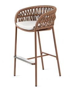 TROPICAL SG, Tabouret d'ext�rieur en aluminium et corde
