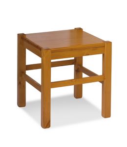 H/307 L Anita Tabouret, Tabouret rustique en pin, pour maisons de montagne et auberges