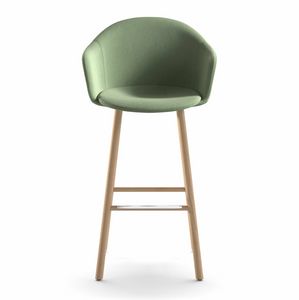 Mni Armshell fabric ST-4WL, Tabouret en frne, avec coque rembourre