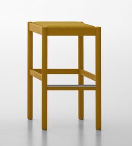 Palma, Tabouret en bois, avec assise rembourre, sans dossier