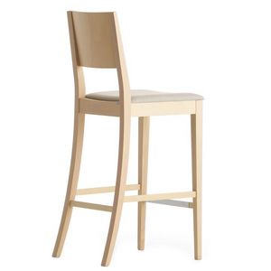 Sintesi 01581, Tabouret de bar en bois massif, sige rembourr, revtement en tissu, pour les environnements de contrat et domestiques