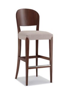 Squero SG, Tabouret en bois avec assise rembourr�e