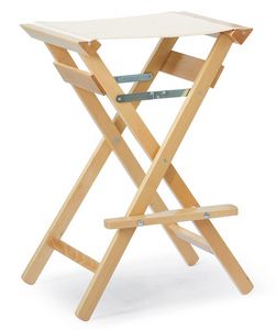 Tabouret Haut P, Bois barstool withour dossier, pliable, pour l'extrieur