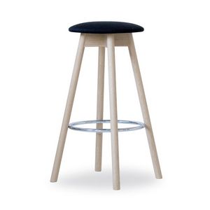 Tabouret haut Tokyo, Tabouret pratique, dmontable, faite en bois de htre, avec assise ronde rembourre