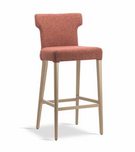 Tess SG, Tabouret moderne en bois, rembourr