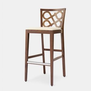 Venere 135 SG tabouret, Tabouret en bois avec assise moelleuse et dossier caractristique