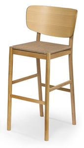 Viky straw stool, Tabouret en bois avec assise en paille