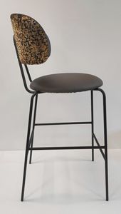 Dot SG, Tabouret en mtal, avec assise ronde rembourre