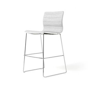 Miss stool, Tabouret rembourr avec structure en acier chrom