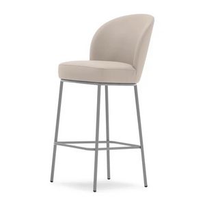 Rose 03986L, Tabouret moderne en m�tal, rembourr�, pour h�tels et bars �l�gants