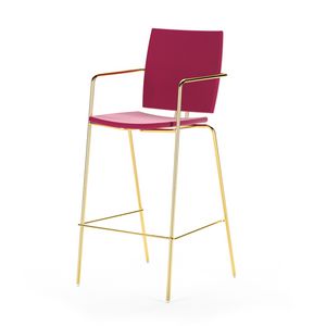 Twin SG, Tabouret en m�tal avec accoudoirs, avec rembourrage de grand confort