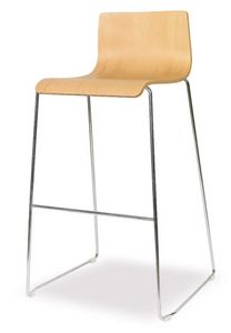 SG 356, Tabouret en acier, avec coque en bois, pour les restaurants