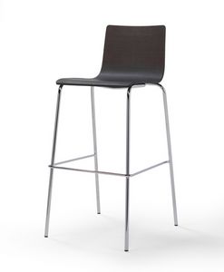 Tesa wood ST, Tabouret avec base, empilable en mtal, pour bar et cuisine