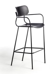 Kiyumi ST, Tabouret  structure sinueuse en acier noir