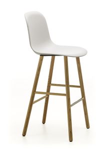 Mni Plastic ST-4WL, Tabouret en plastique et en frne