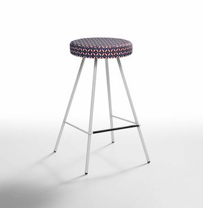 Bisa-SG, Tabouret en mtal avec assise ronde