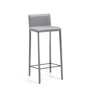 Agata SG high, Tabouret de bar contemporain entirement recouvert de cuir