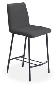 Xelle SGFM, Tabouret en mtal et cuir avec repose-pieds