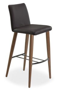 Xelle SGFW, Tabouret avec base en chne et sige en cuir vritable