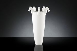 Obice Horse 5 Heads Vase, Vase en céramique fait main