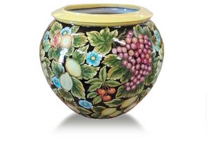 Sphere-Pot Futta fondo nero, Vase sphrique