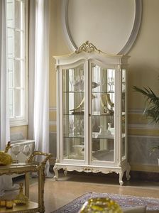 Art. 21567 Verdi, Vitrine avec deux portes en verre transparent, dans un style classique