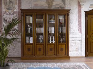 Art. 46754 PC90 Puccini, Vitrine classique de luxe, avec 4 portes en verre clair