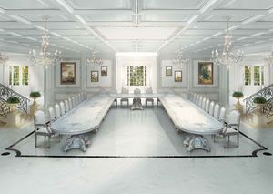 F504 Art Deco dining room, Grande table de luxe classique de style Art Dco