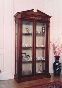 Impero Display Cabinet, Vitrine en acajou et verre, style classique