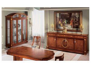 IMPERO / Display cabinet with 3 doors, Vitrine en bois de fr�ne artisanal