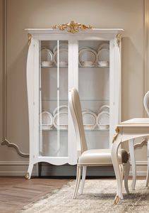 Incanto Art. C34102, �l�gante vitrine de style classique, en bois laqu� blanc