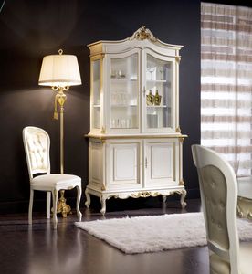 Regency armoire 2 portes laque, Vitrine pour salle  manger classique