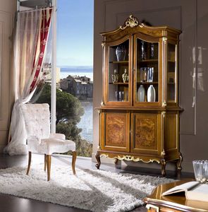 Regency armoire 2 portes, Vitrine avec faades en bruyre